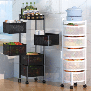 Estante giratorio de cocina para el hogar, de varias capas, carrito de almacenamiento móvil para snacks, frutas y verduras del salón